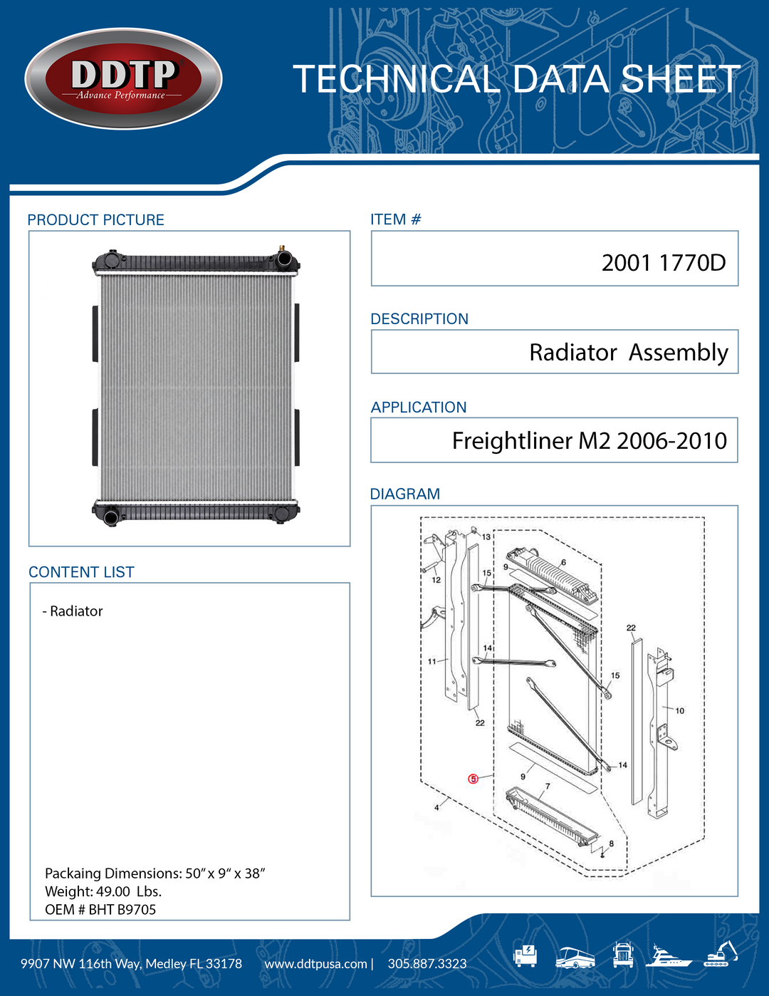 Radiator Freightliner M2 2006-2010