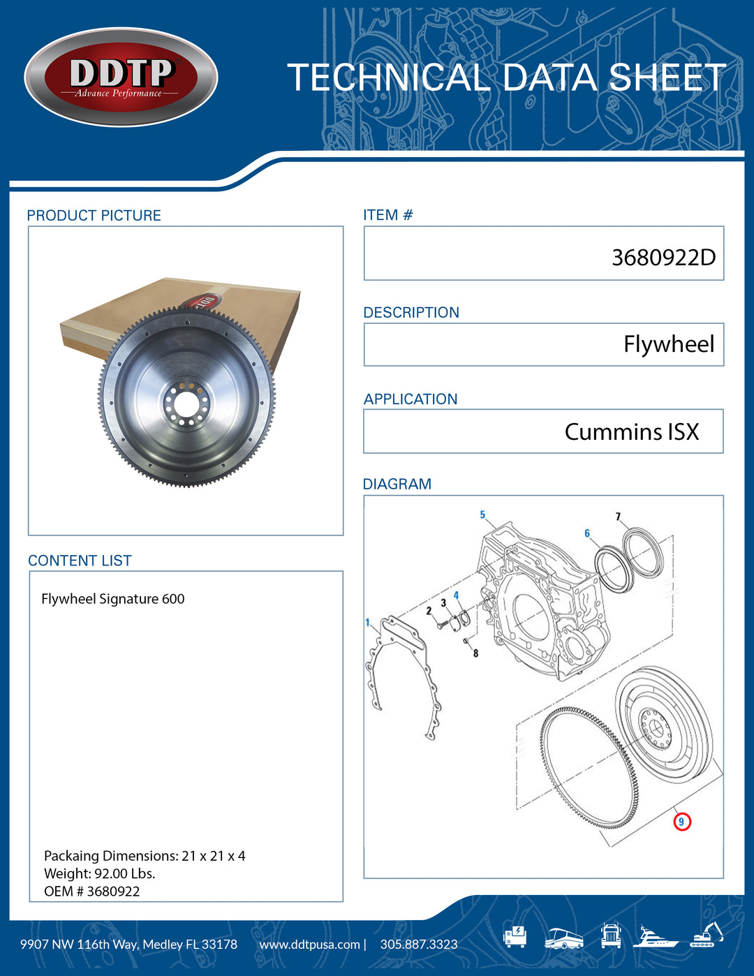 Flywheel Cummins ISX Signature 600 (3680922)