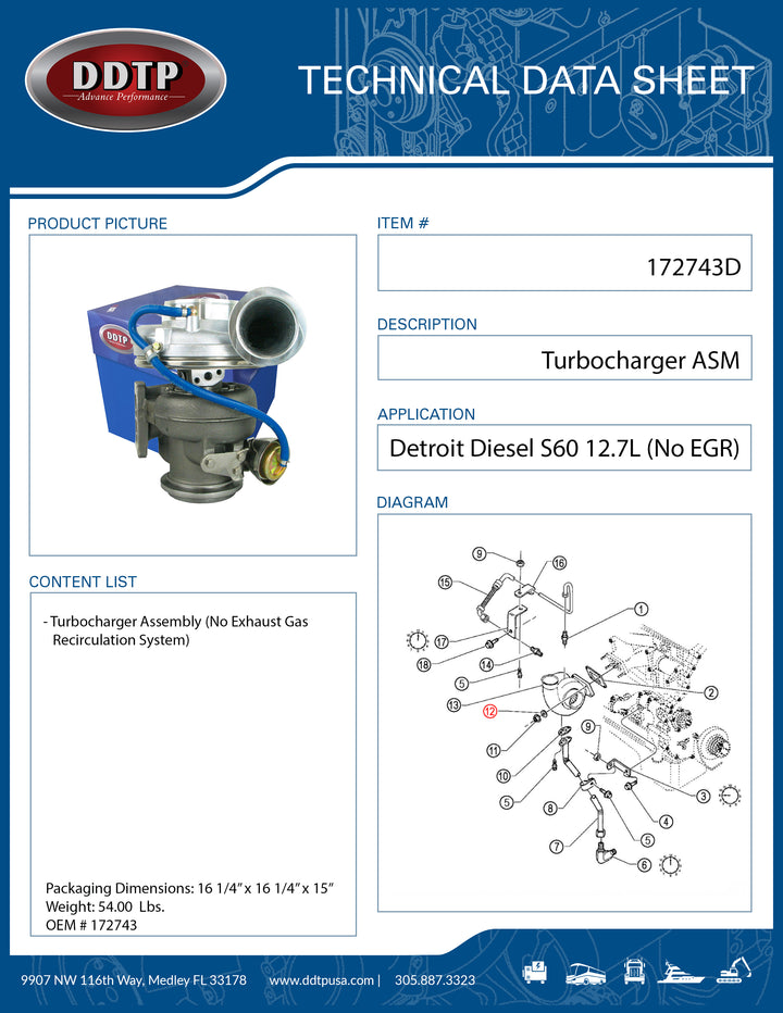 Turbocompresor ASM S60 12,7L (430-500 CV) (23528059, 23522190)