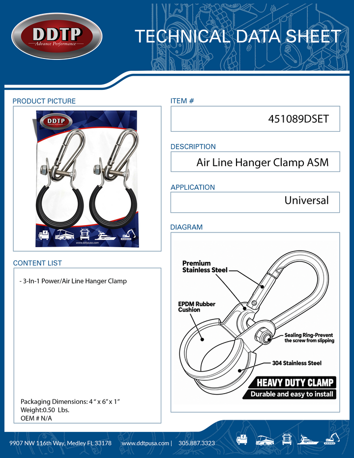 3-In-1 Power/Air Line Hanger Clamp Set of 2