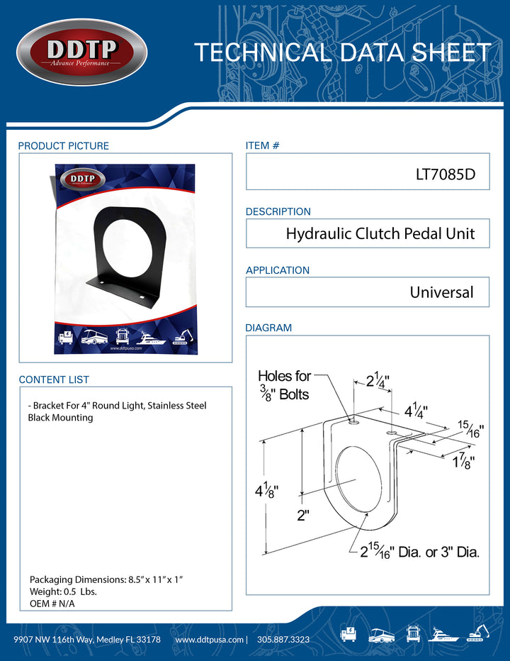 Stainless Steel Bracket For 4" Round Light (Black, Mounting)