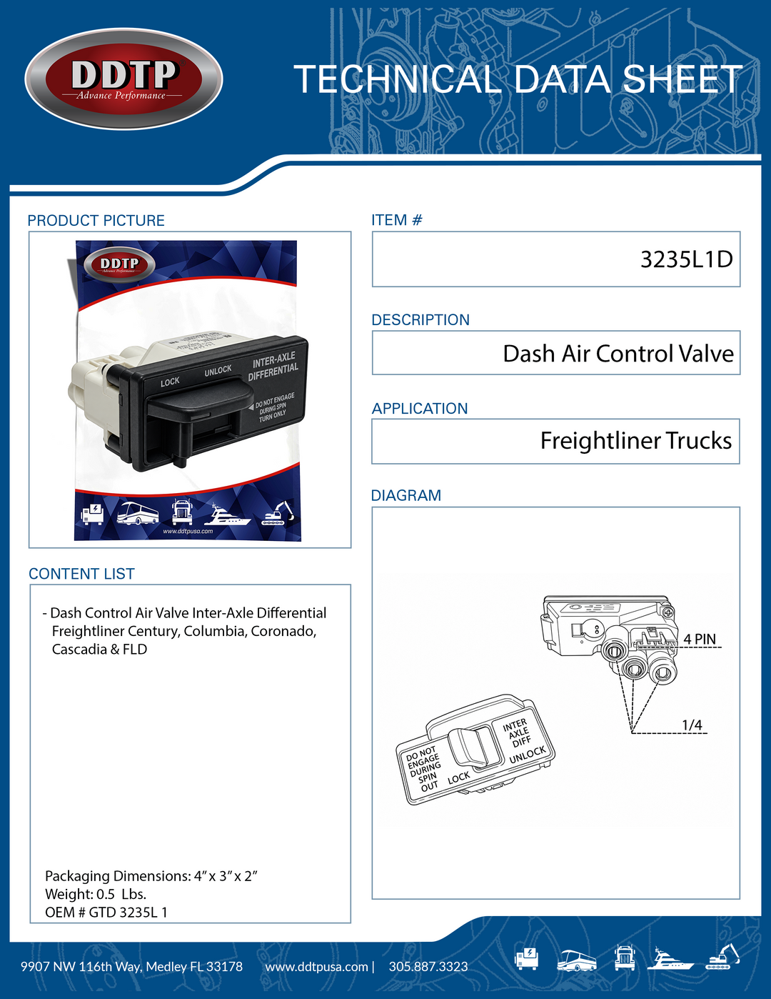 Control Valve Inter-Axle Differential Freightliner