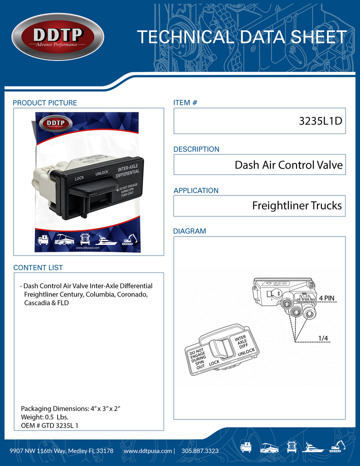 Control Valve Inter-Axle Differential Freightliner