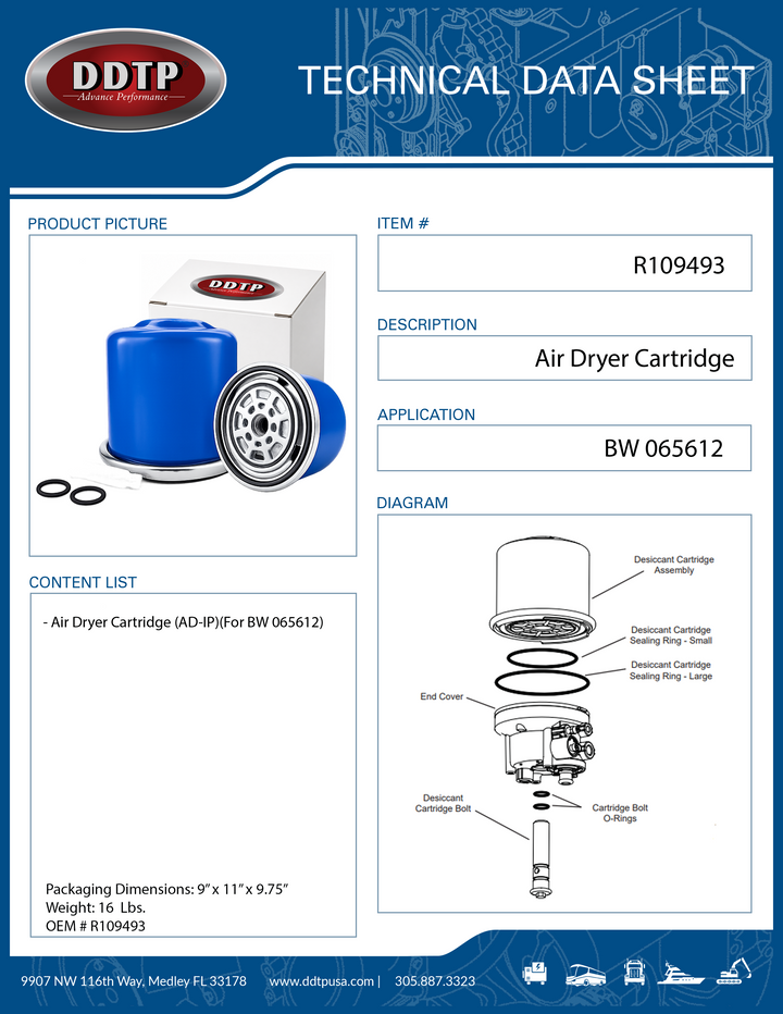Air Dryer Cartridge AD-IP For BW  065612