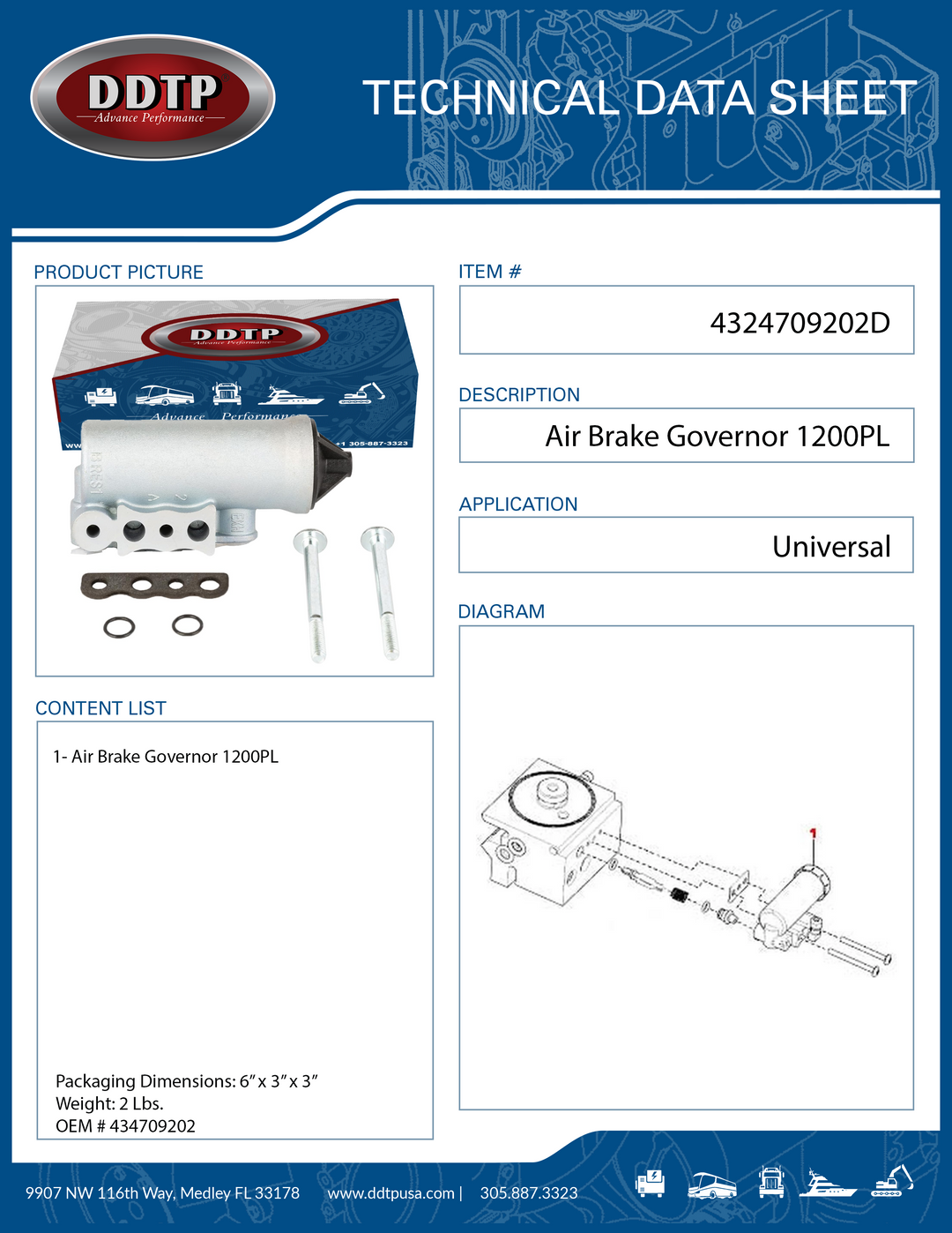 Air Brake Governor - For System Saver 1200 (SS1200 Plus)