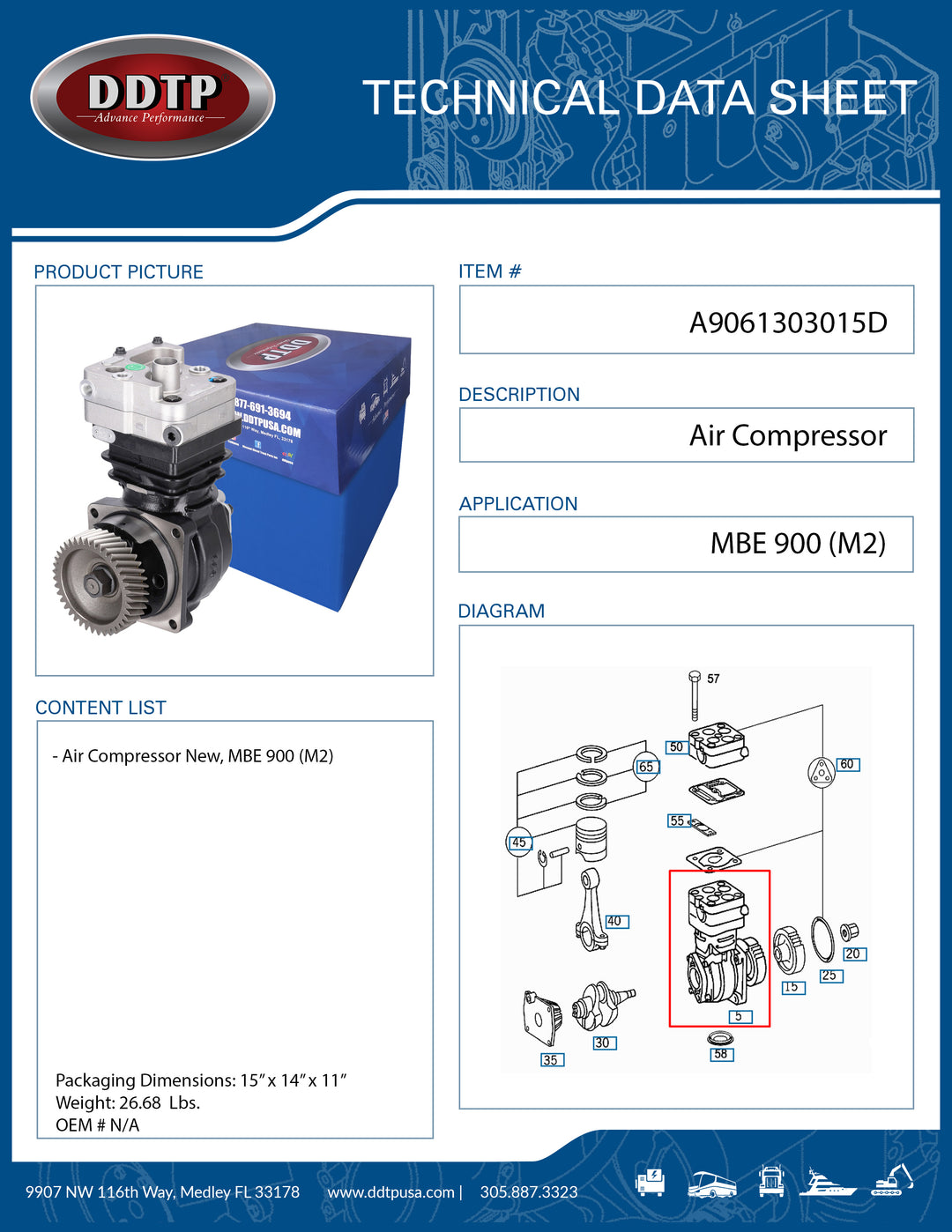 Air Compressor New, MBE 900 (M2)