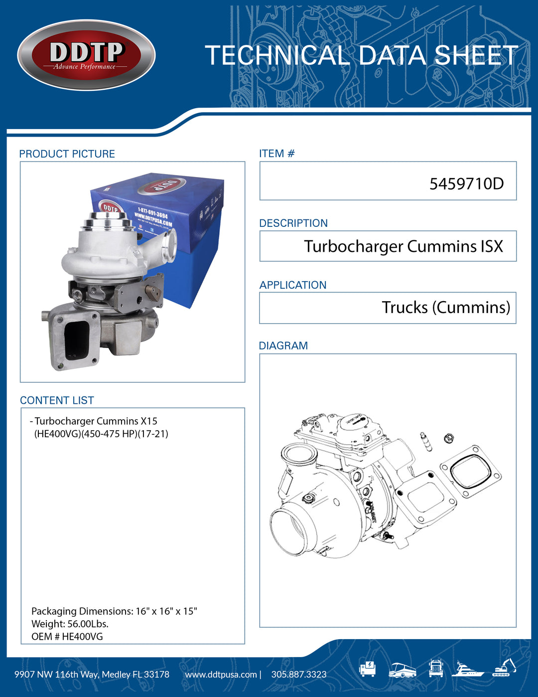 Turbocharger ASM Cummins X15 (HE400VG)(450-475 HP)(17-21)