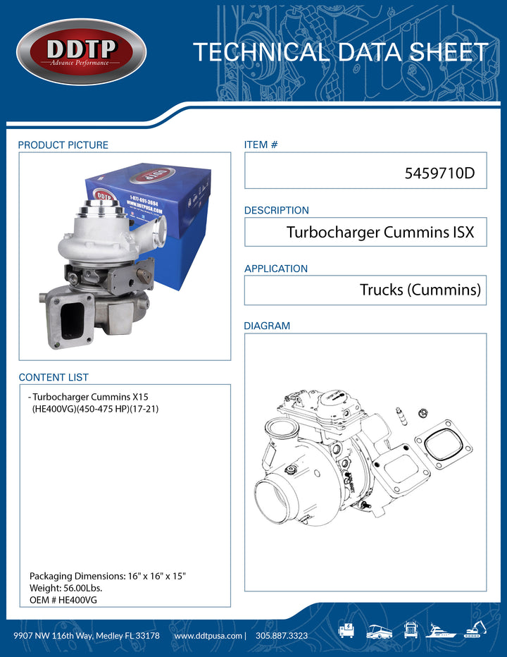 Turbocharger ASM Cummins X15 (HE400VG)(450-475 HP)(17-21)