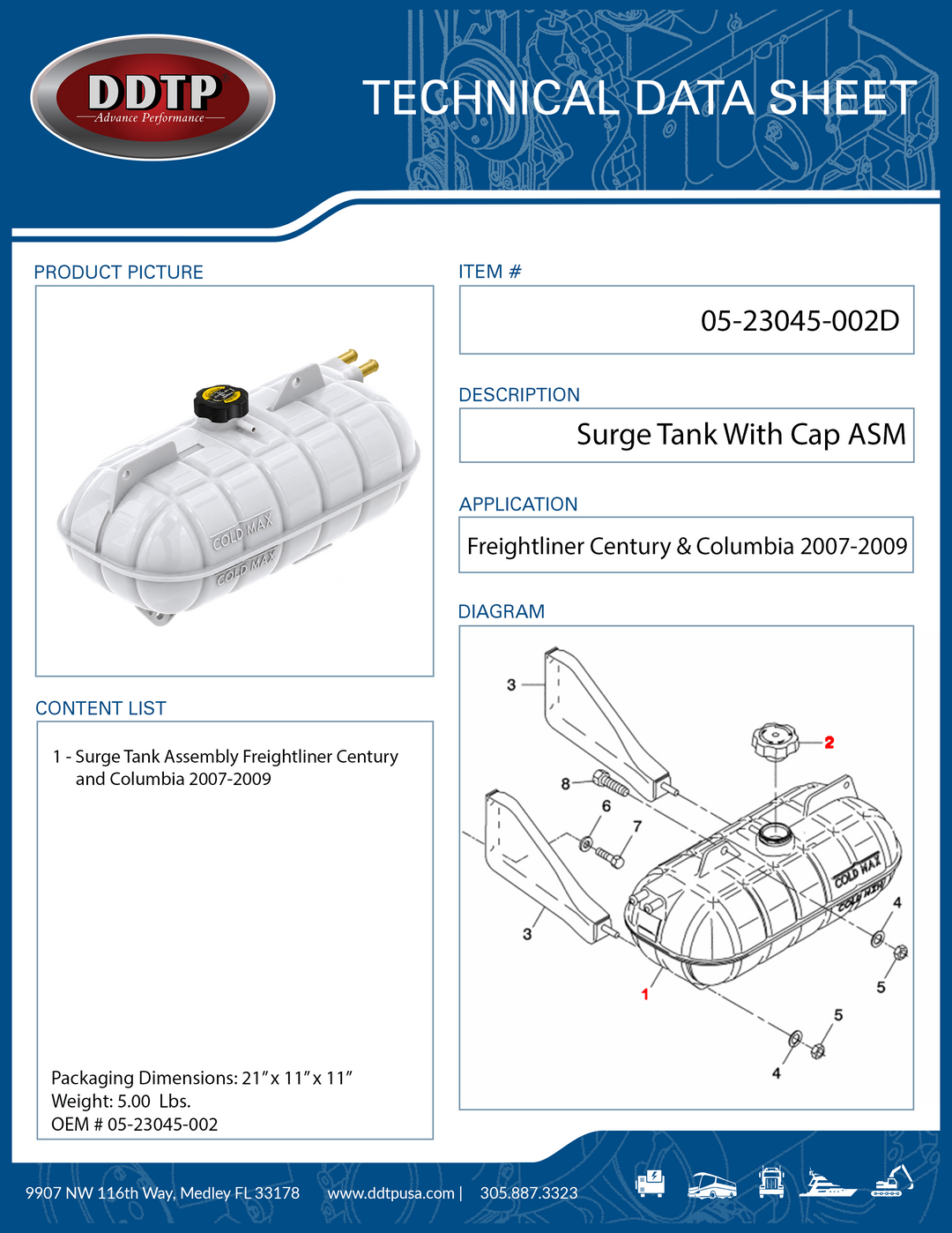 Surge Tank with Cap Century, Columbia 2007-2009