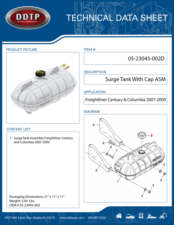 Surge Tank with Cap Century, Columbia 2007-2009