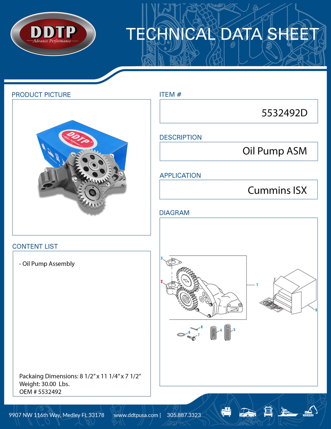 Oil Pump Cummins ISX (5532492)