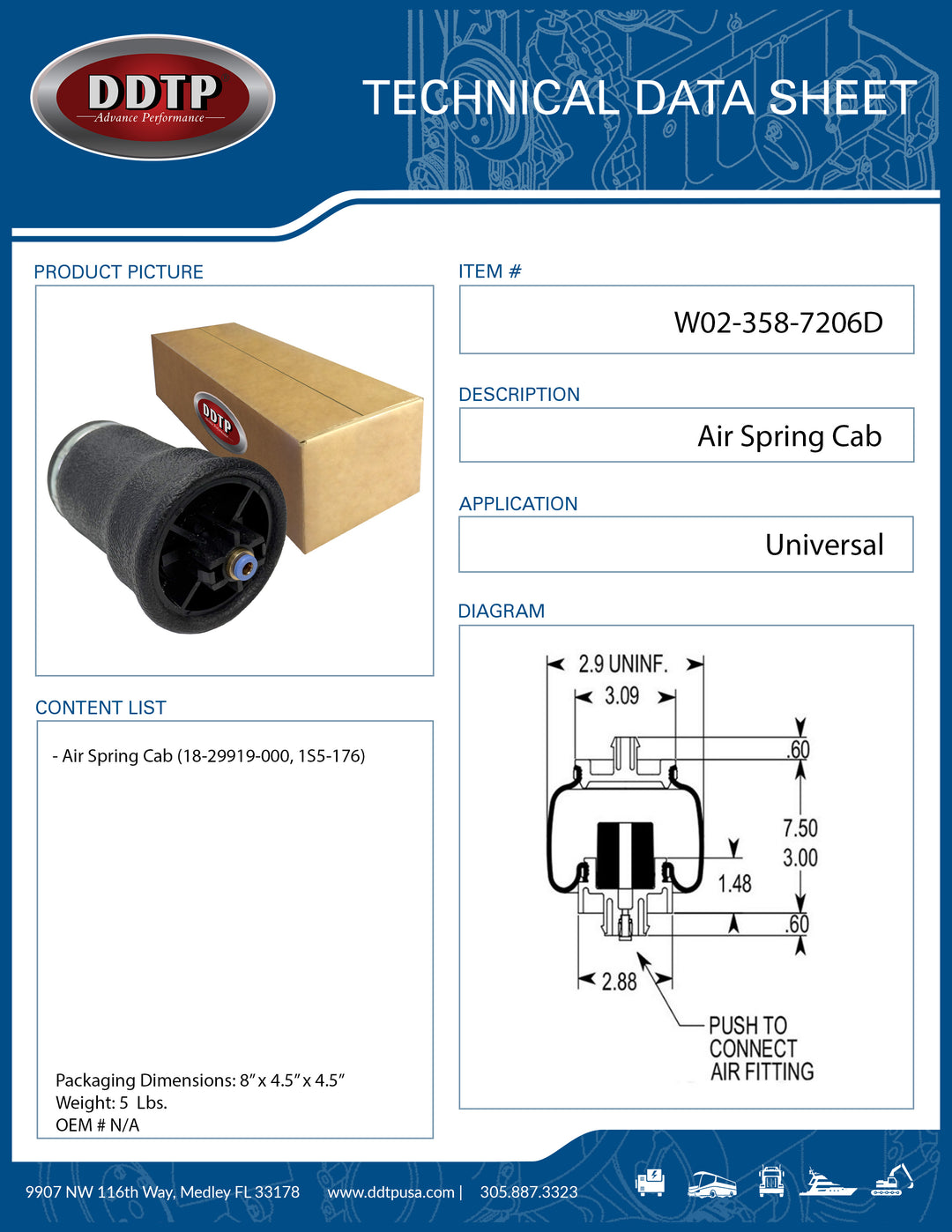 Air Spring Cab (18-29919-000, 1S5-176)