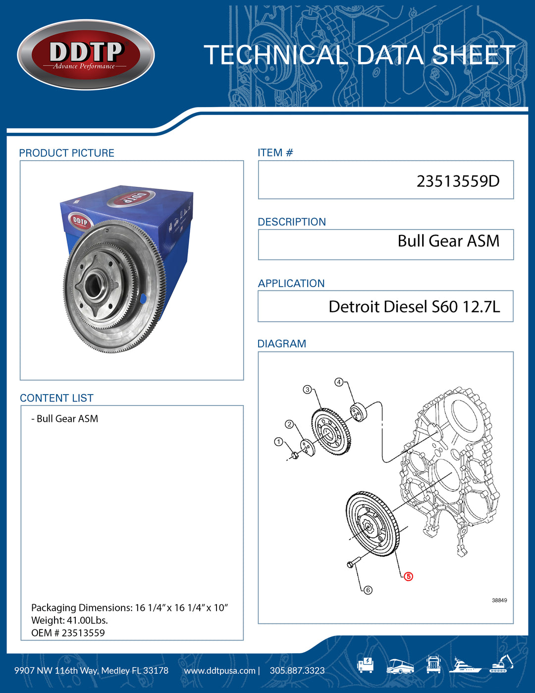 Bull Gear ASM S60 12.7L ( 23513559 )