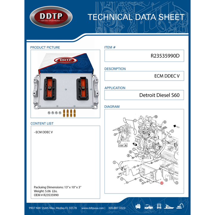 Reman ECM DDEC V Detroit Diesel S60 12.7L & 14L (Blank)
