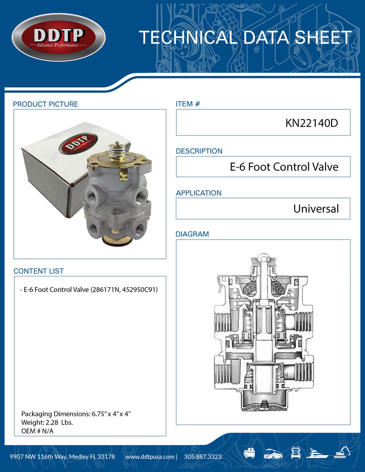 E-6 Foot Control Valve