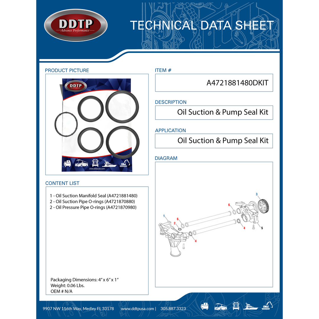 Oil Suction & Pump Seal Kit Detroit Diesel DD15