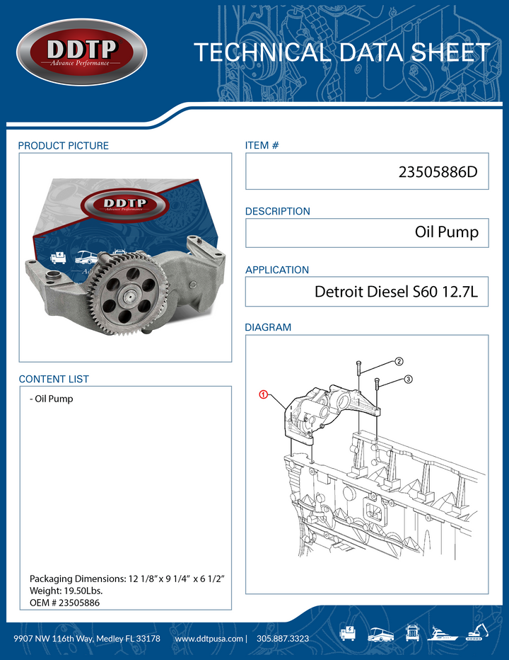 Bomba de aceite ASM S60 12,7L (23505886)