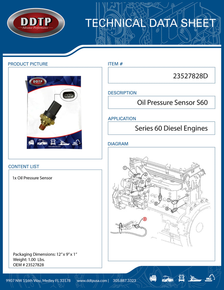 Oil Pressure Sensor S60 (23527828)