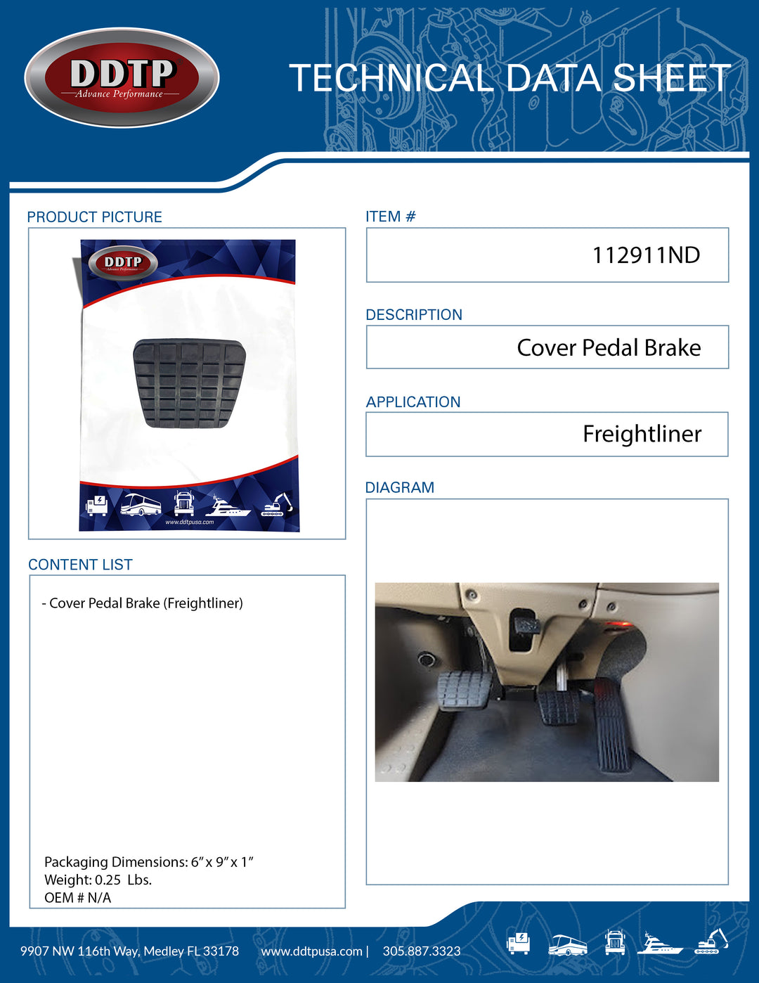 Cover Pedal Brake (Freightliner)