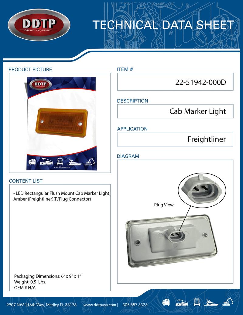 Amber LED Cab Marker Light (Freightliner)