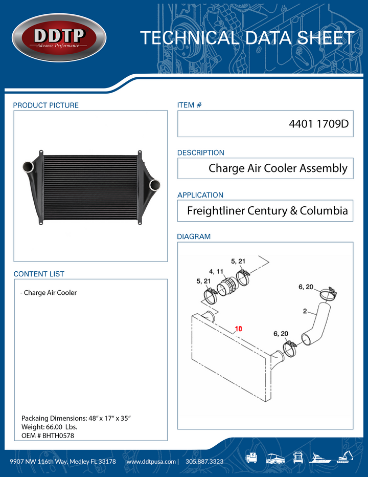 Enfriador de aire de carga Century, Columbia 02-07 (BHT D3521)