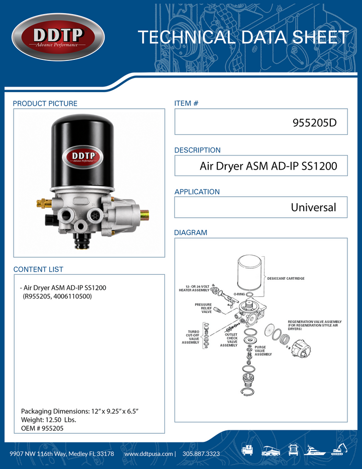 Air Dryer Assembly AD-IP SS1200