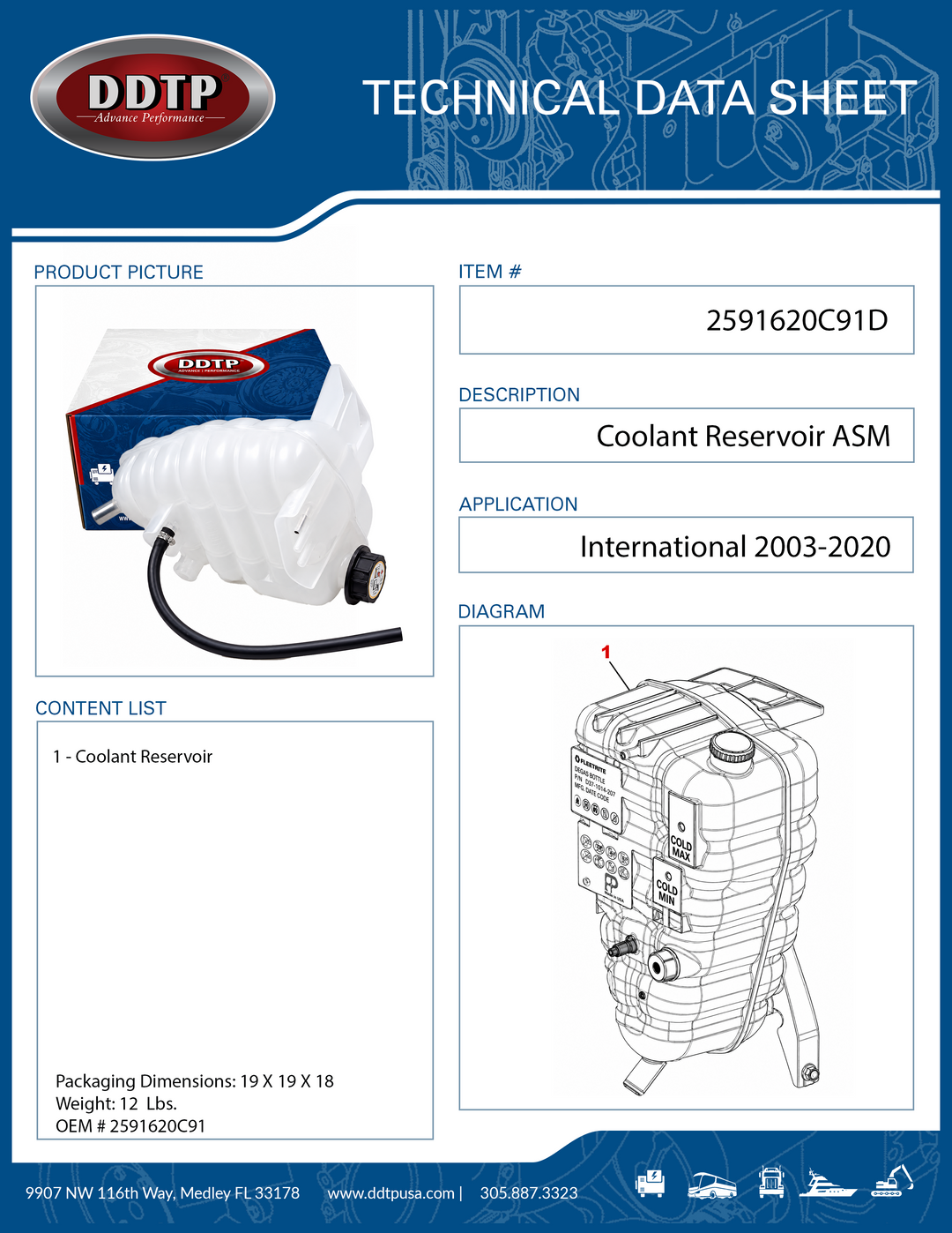 Coolant Reservoir International ProStar, 9900I & 5900