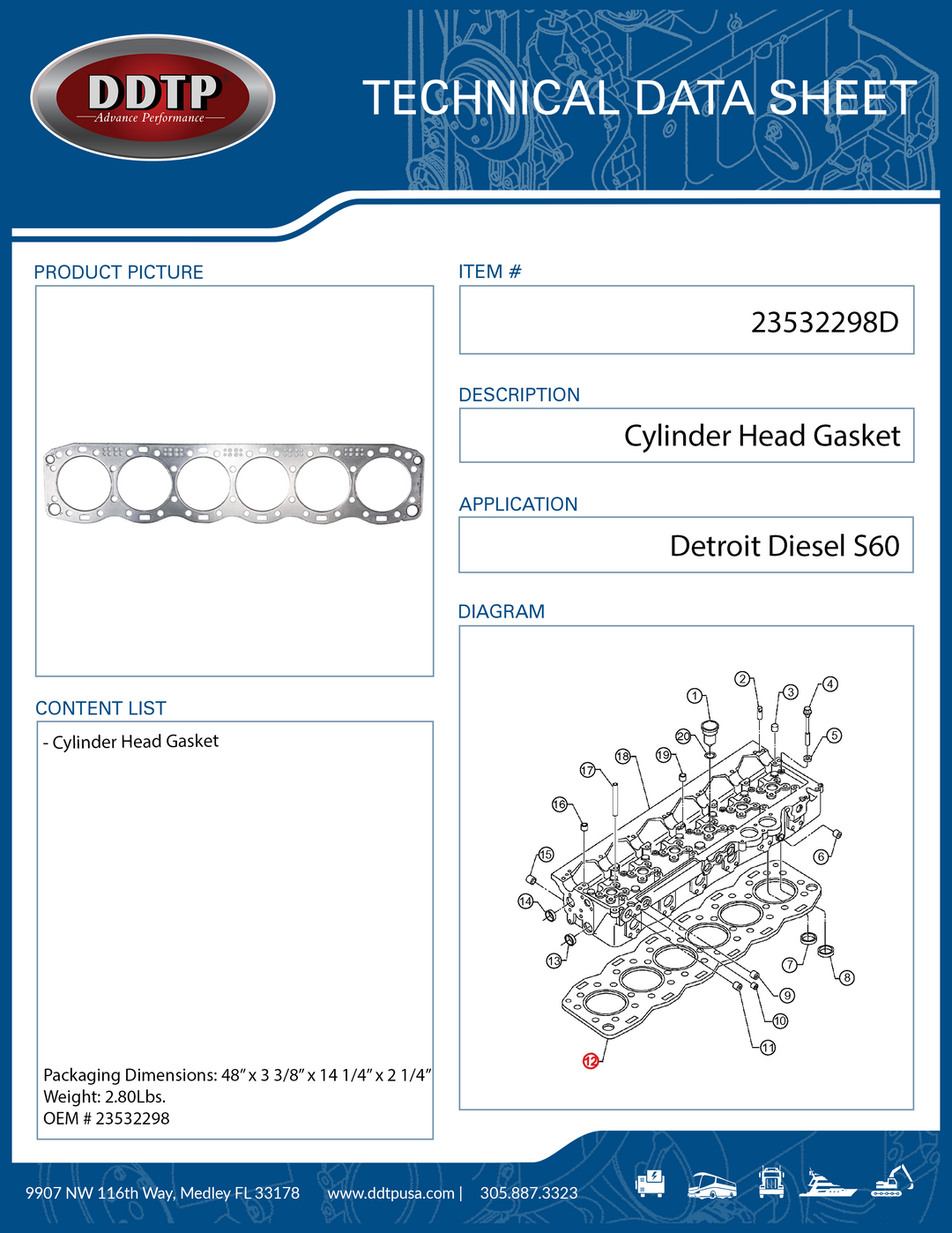 Junta de culata S60 (23532298)
