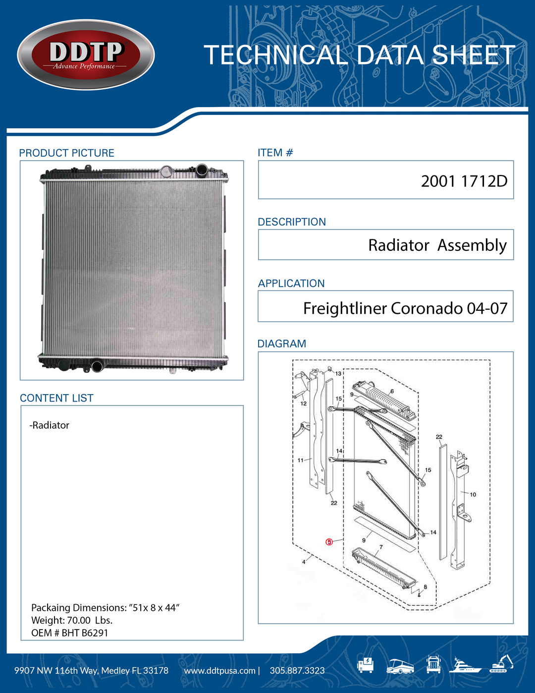 Radiator Coronado 04-07 ( BHT B6291 )