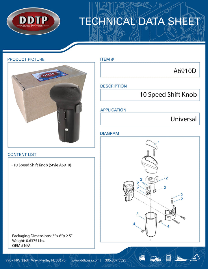 10 Speed Shift Knob (Style A6910)