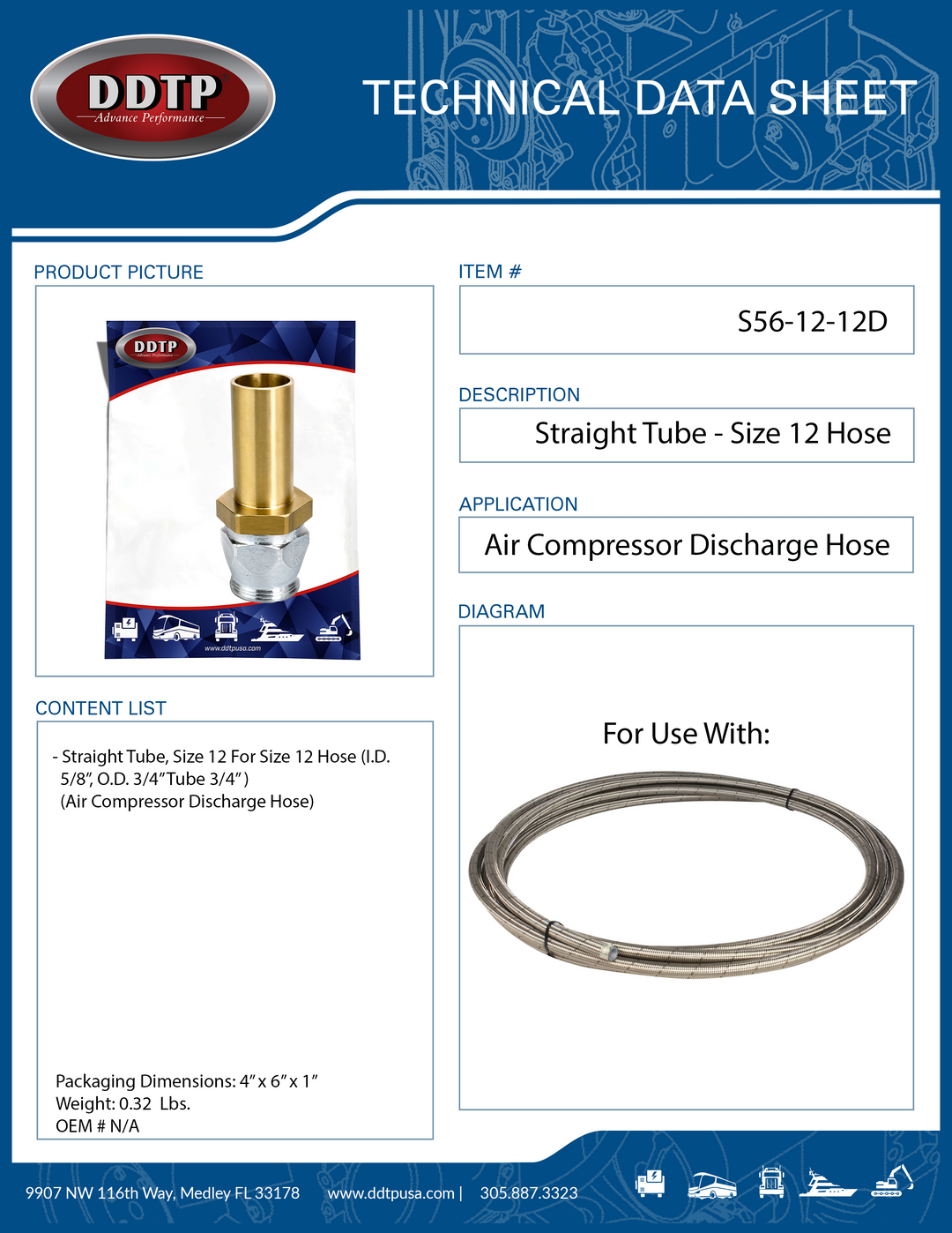 Straight Tube Fitting (Size 10 For Size 10 Hose)