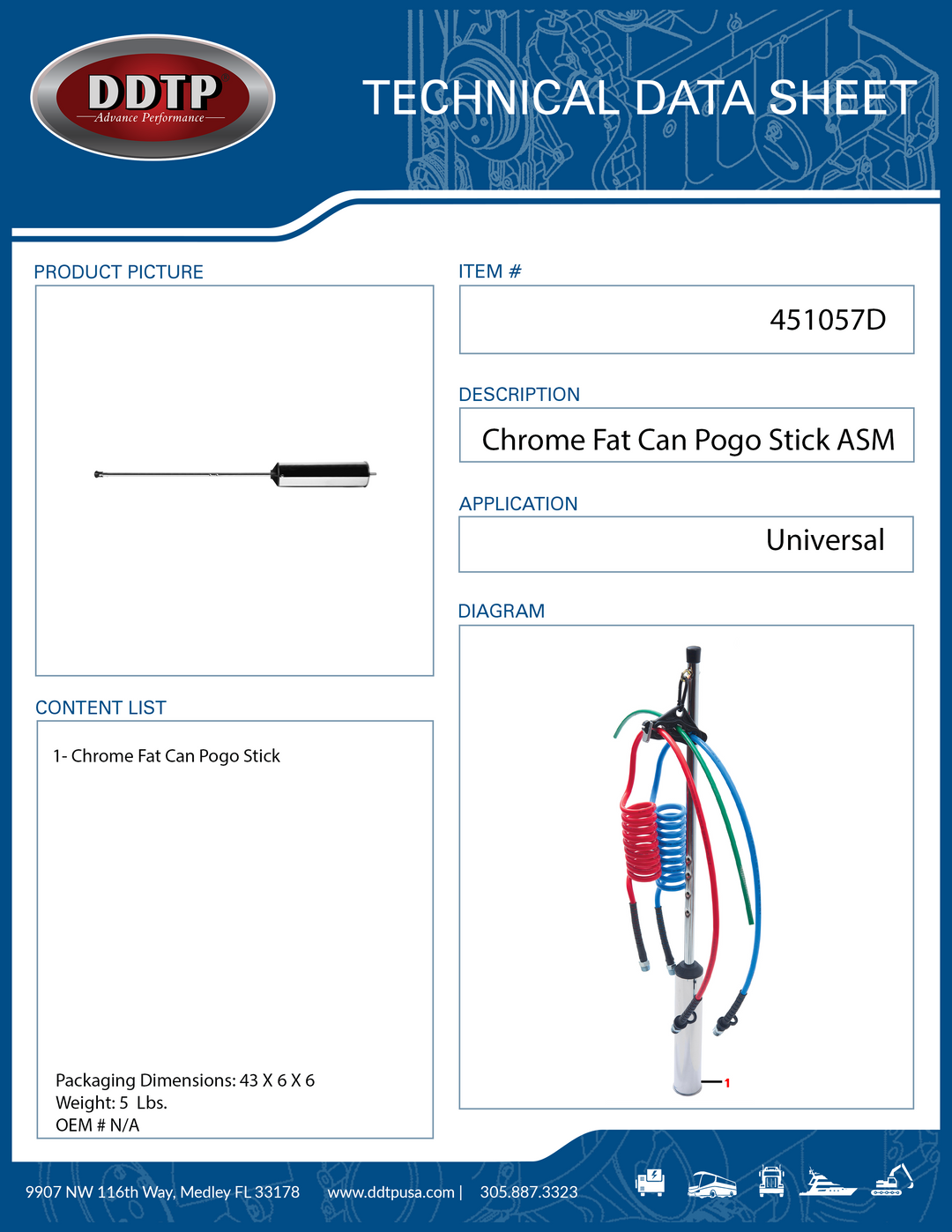 Chome Fat Can Pogo Stick ( 451057D )