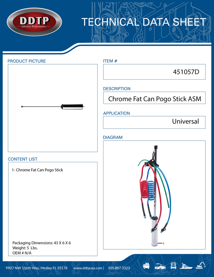 Chome Fat Can Pogo Stick ( 451057D )