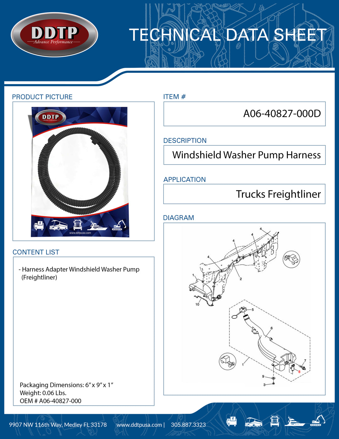 Harness Adapter Windshield Washer Pump (A22-71173-000D)