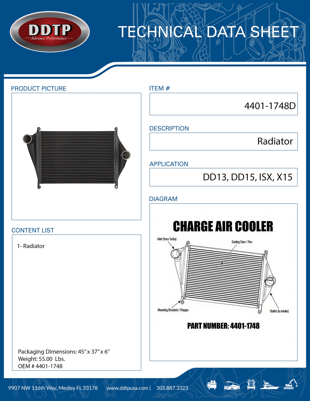 Heavy Duty Radiator | Aluminum Core Engine Cooling Radiator (4401 1748)