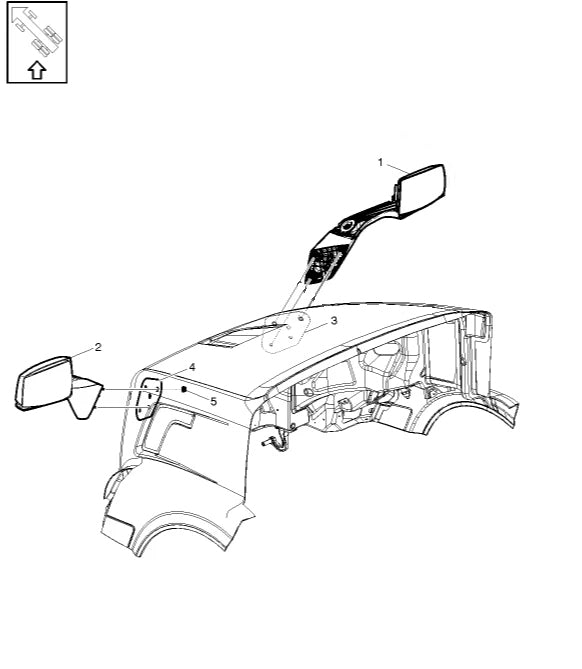 Chrome RH Volvo Hood Mirror w/ Mounting Kit (2004-2014)