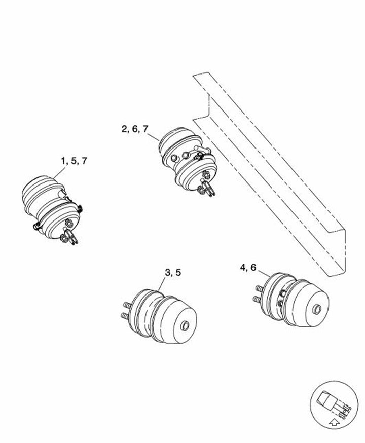 Long Stroke 3030LS Brake Chamber with Clevis (set of 4)