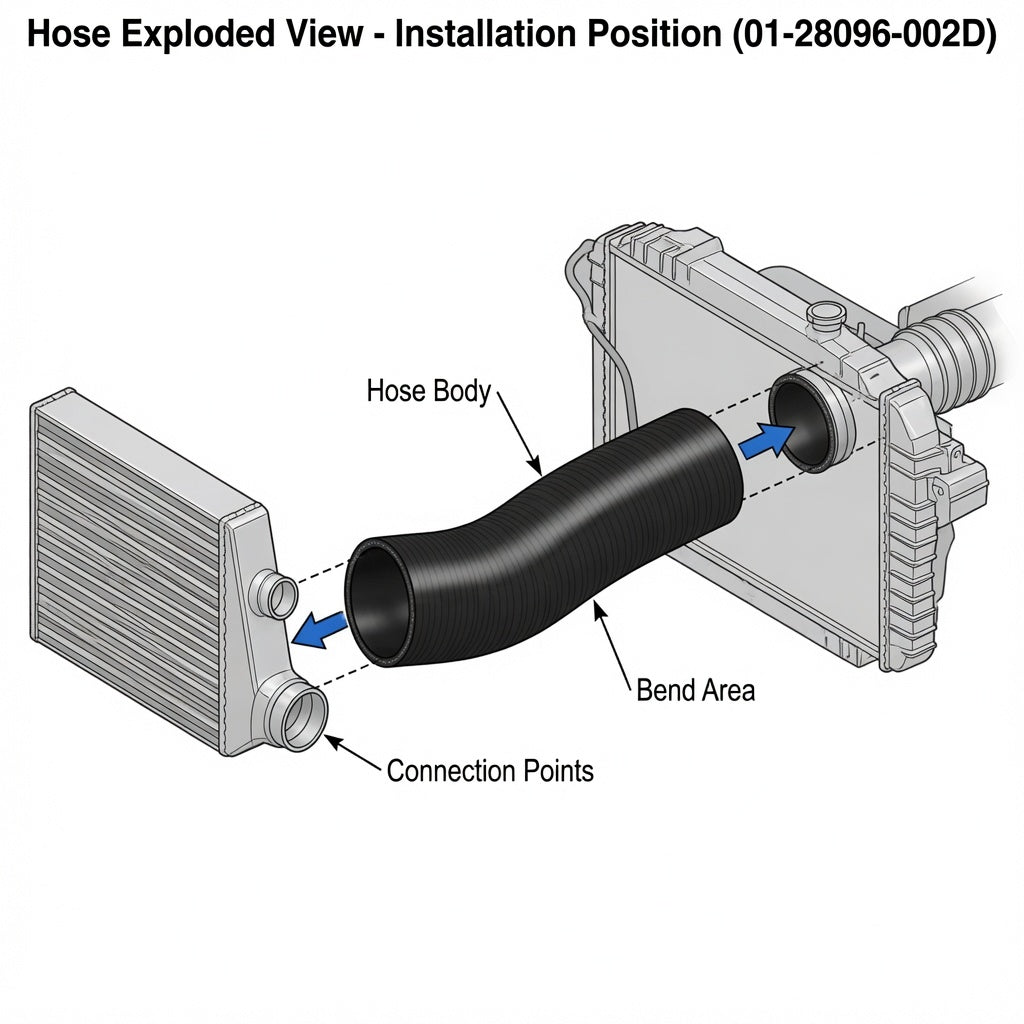 Charge Air Cooler Intercooler Hose for Columbia, 04-07 S60 14L (01-28096-002)