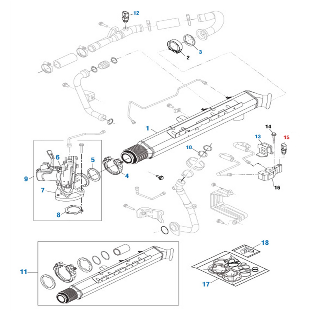 Sensor de presión de gases de escape Cummins (4928594)