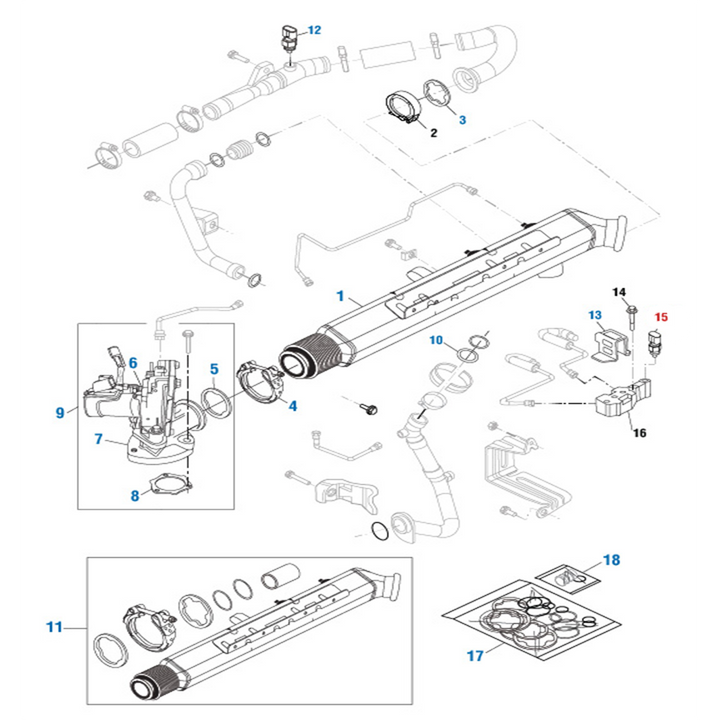 Sensor de presión de gases de escape Cummins (4928594)