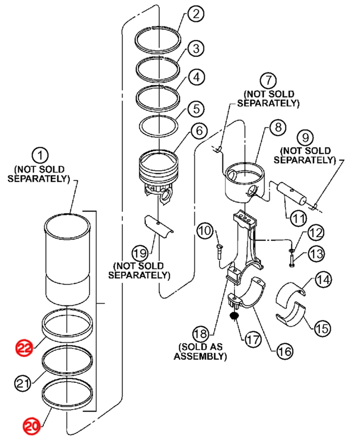 Engine Cylinder Liner Seal O-Ring Kit S60 (08929176)