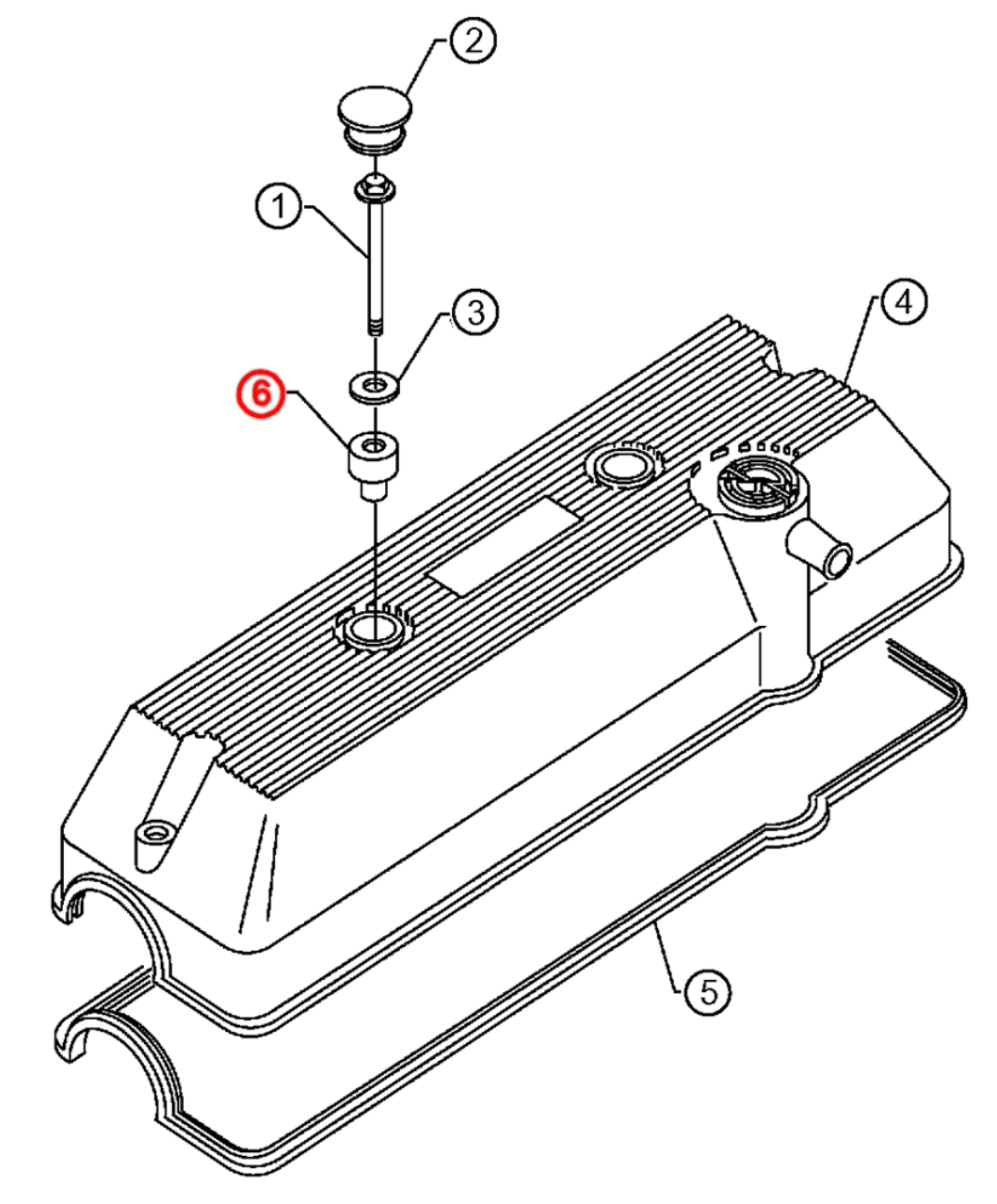 Isolator Rocker/Valve Cover Bolt Detroit Diesel S60 12.7L Set of 4 (23517912)