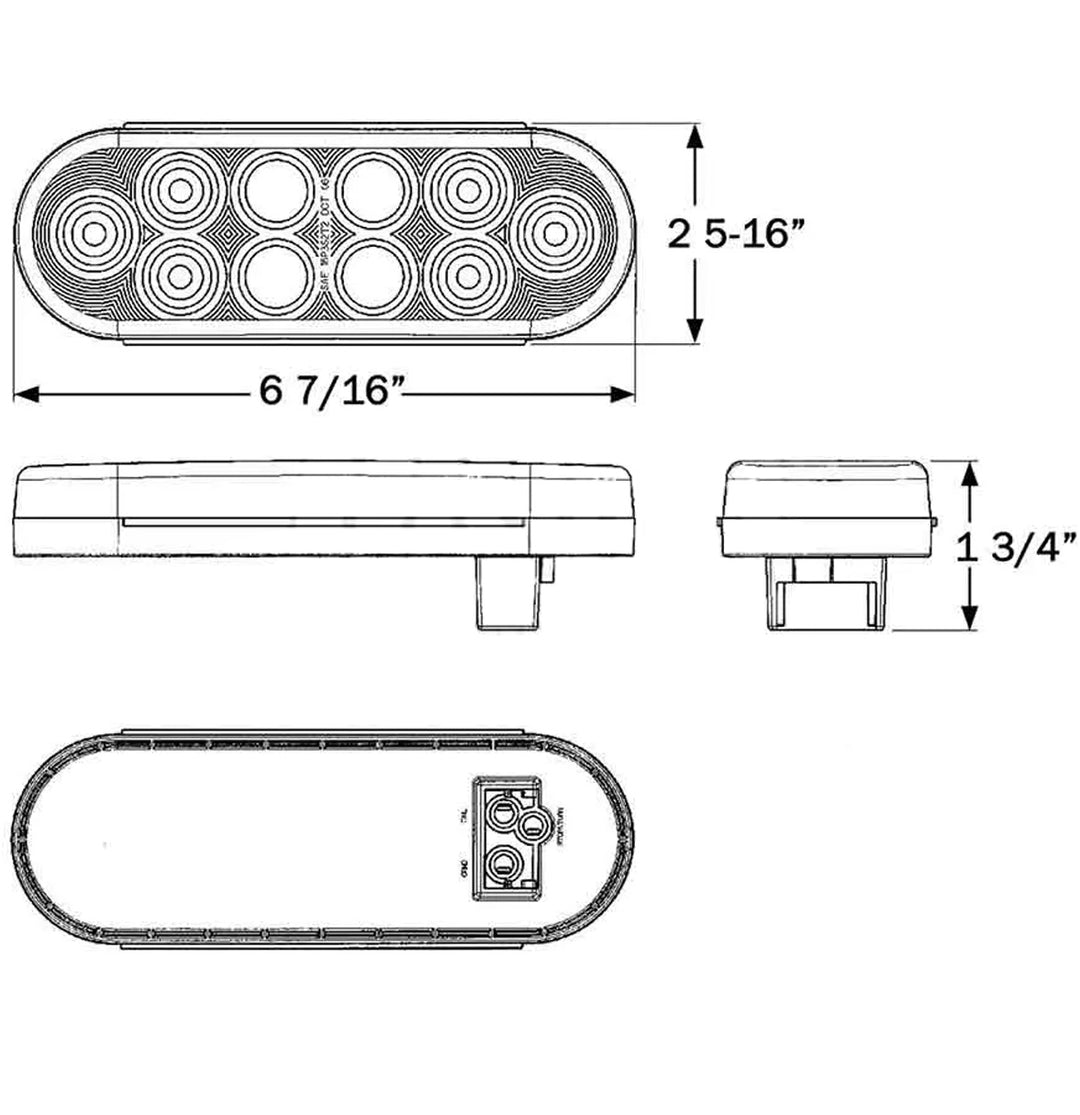 Amber Oval LED S/T/P Light (Freightliner Cascadia 04-16) (Set of 2)