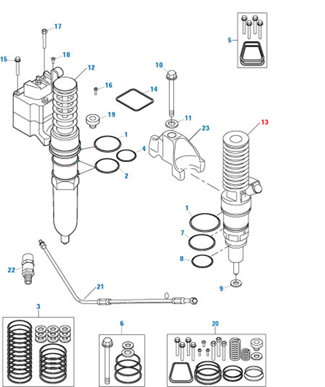 Set of 6 Fuel Injector for Detroit Diesel S60 14L