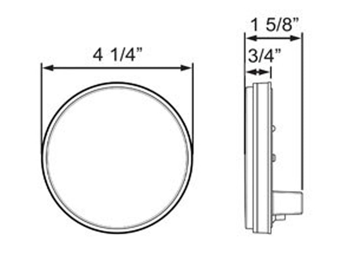 Luces de reversa DOT transparentes de 4" (redondas, 6 LED, selladas)
