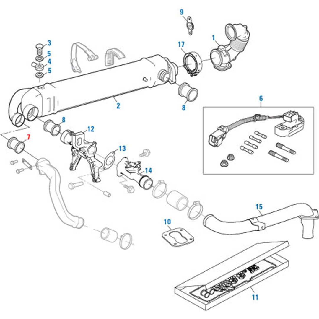 Connecting Pipe EGR Cooler-Housing Detroit Diesel DD15