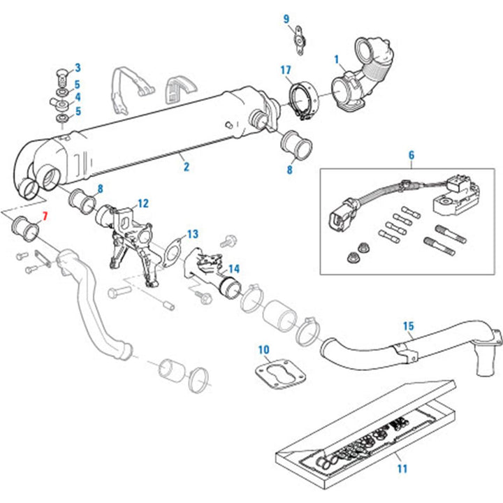 Connecting Pipe EGR Cooler-Housing Detroit Diesel DD15