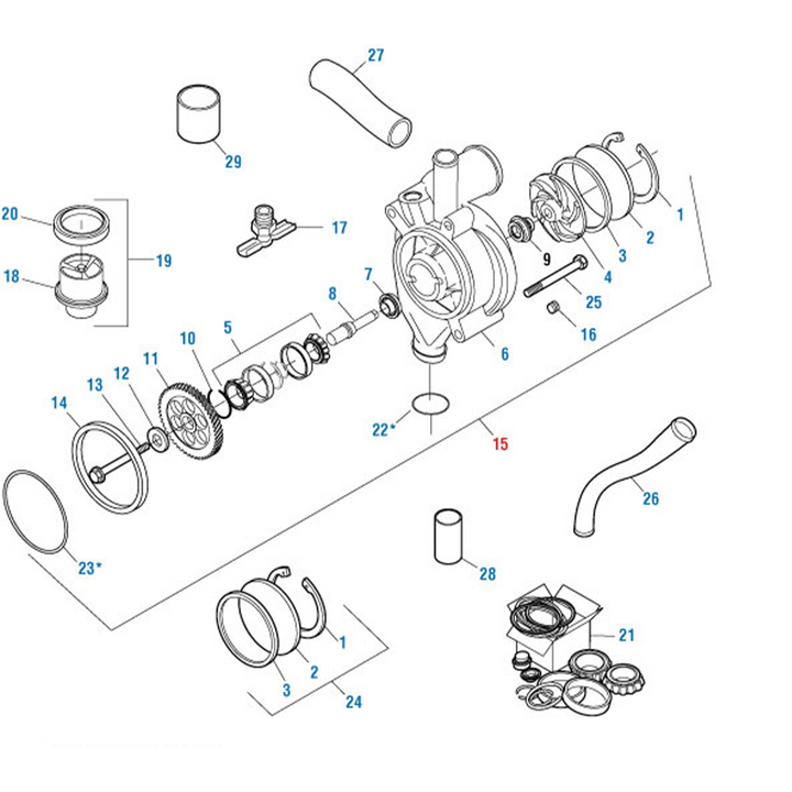 Water Pump for Detroit Diesel Series 60 14.0L EGR Engine