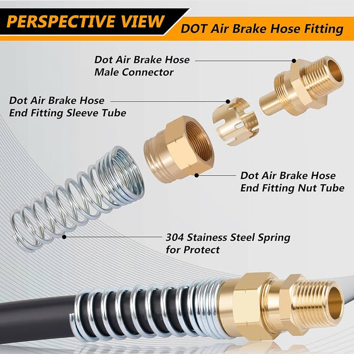 Male Hose End W/ Spring Guard 3/8" x 3/8" (Set of 2)