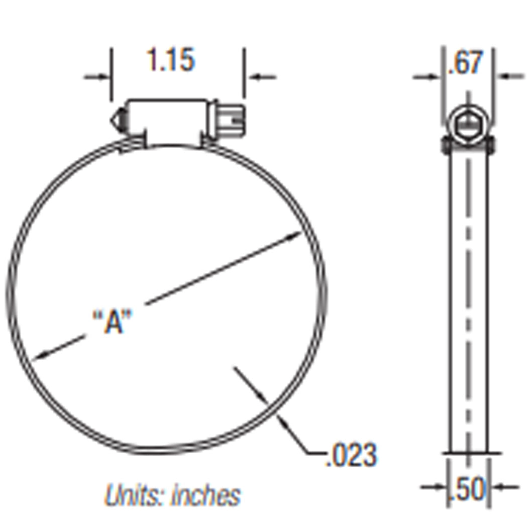 Clamp 300SS 1/2 Band 3/4 to 2 3/4 (35 in-lbs)(Set of 10)